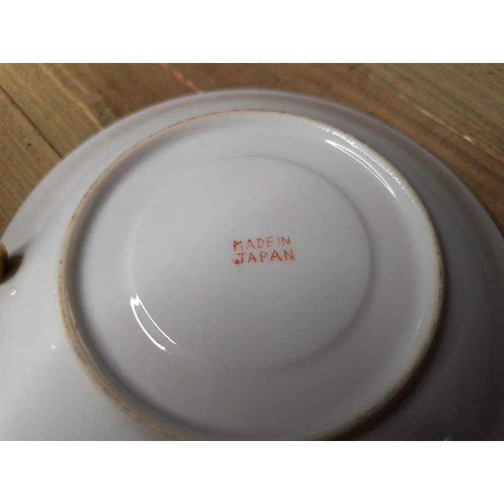 Vintage Made in Japan‎ Lusterware Teacup and Saucer Set Iridescent Gold Floral